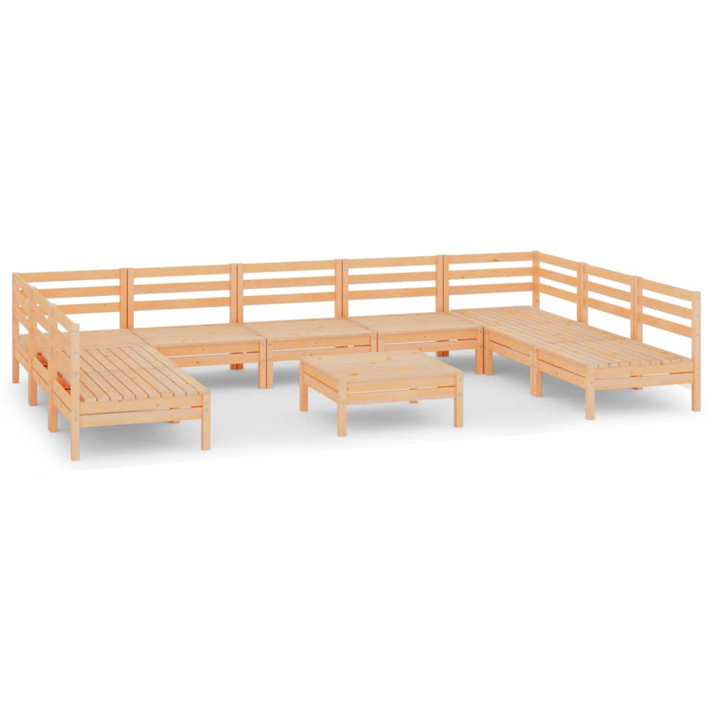 10-tlg. Garten-Lounge-Set Massivholz Kiefer