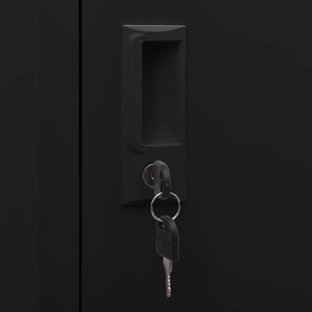 Sattelschrank Schwarz 53x53x140 cm Stahl