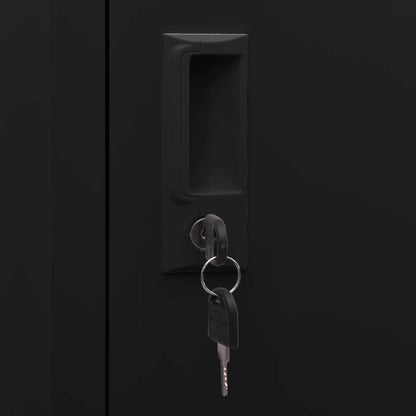 Sattelschrank Schwarz 53x53x140 cm Stahl