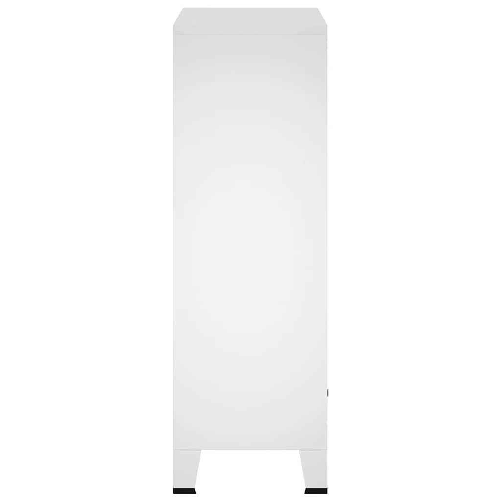 Kleiderschrank Industrie-Stil Weiß 67x35x107 cm Stahl