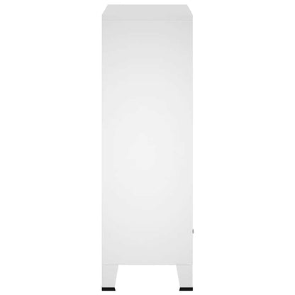 Kleiderschrank Industrie-Stil Weiß 67x35x107 cm Stahl