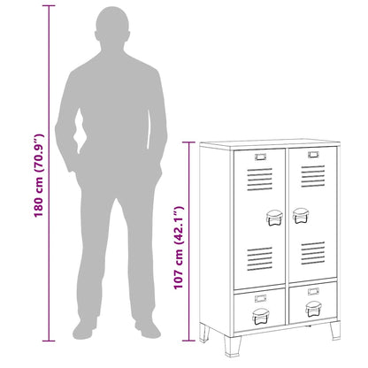 Kleiderschrank Industrie-Stil Weiß 67x35x107 cm Stahl