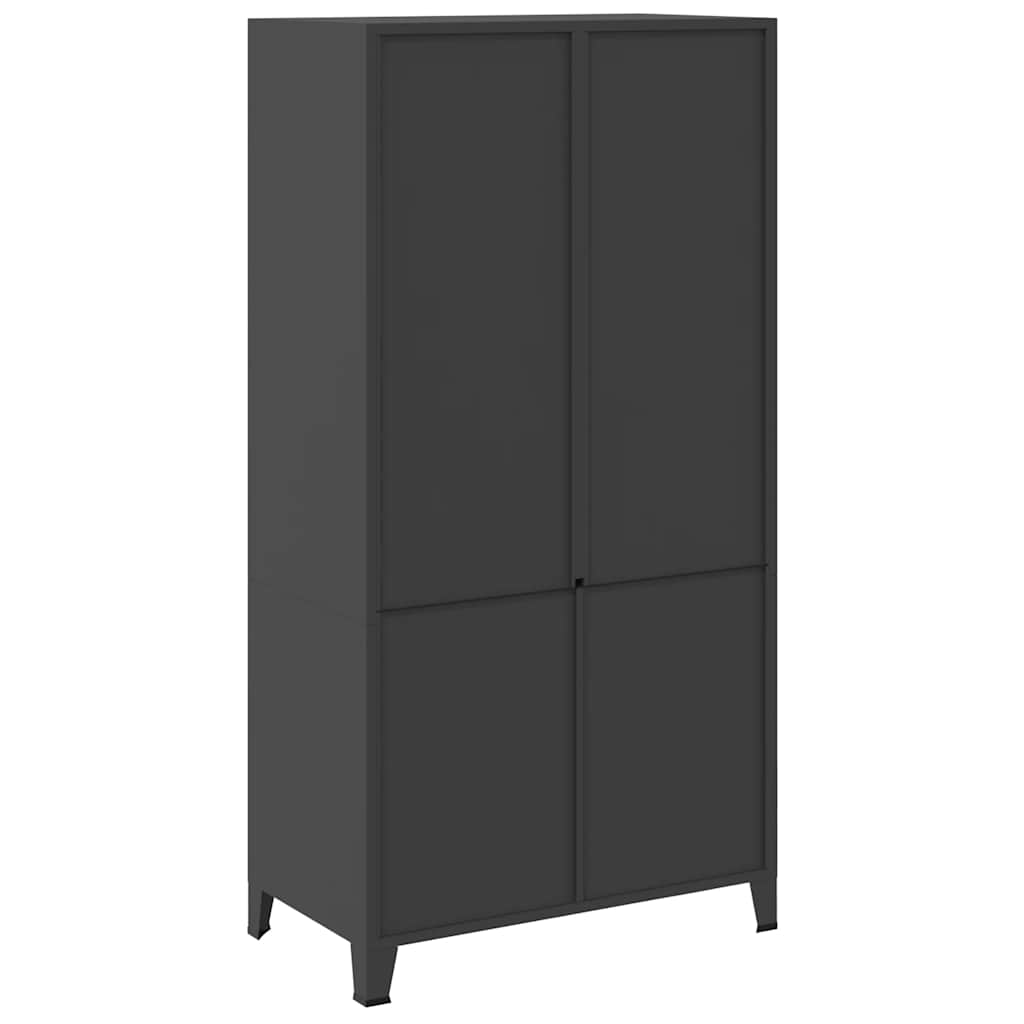 Industrial Kleiderschrank Schwarz 90x50x180 cm Metall