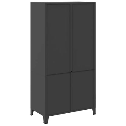Industrial Kleiderschrank Schwarz 90x50x180 cm Metall