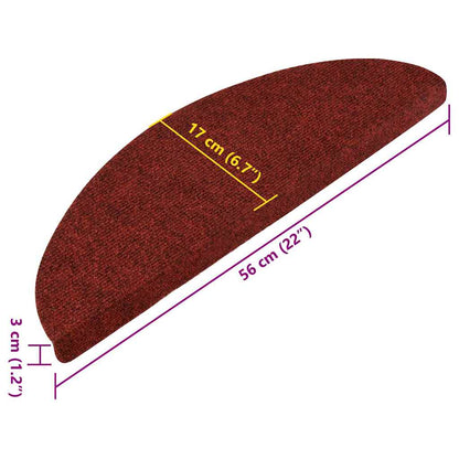 Stufenmatten Selbstklebend 15 Stk. 56x17x3 cm Rot