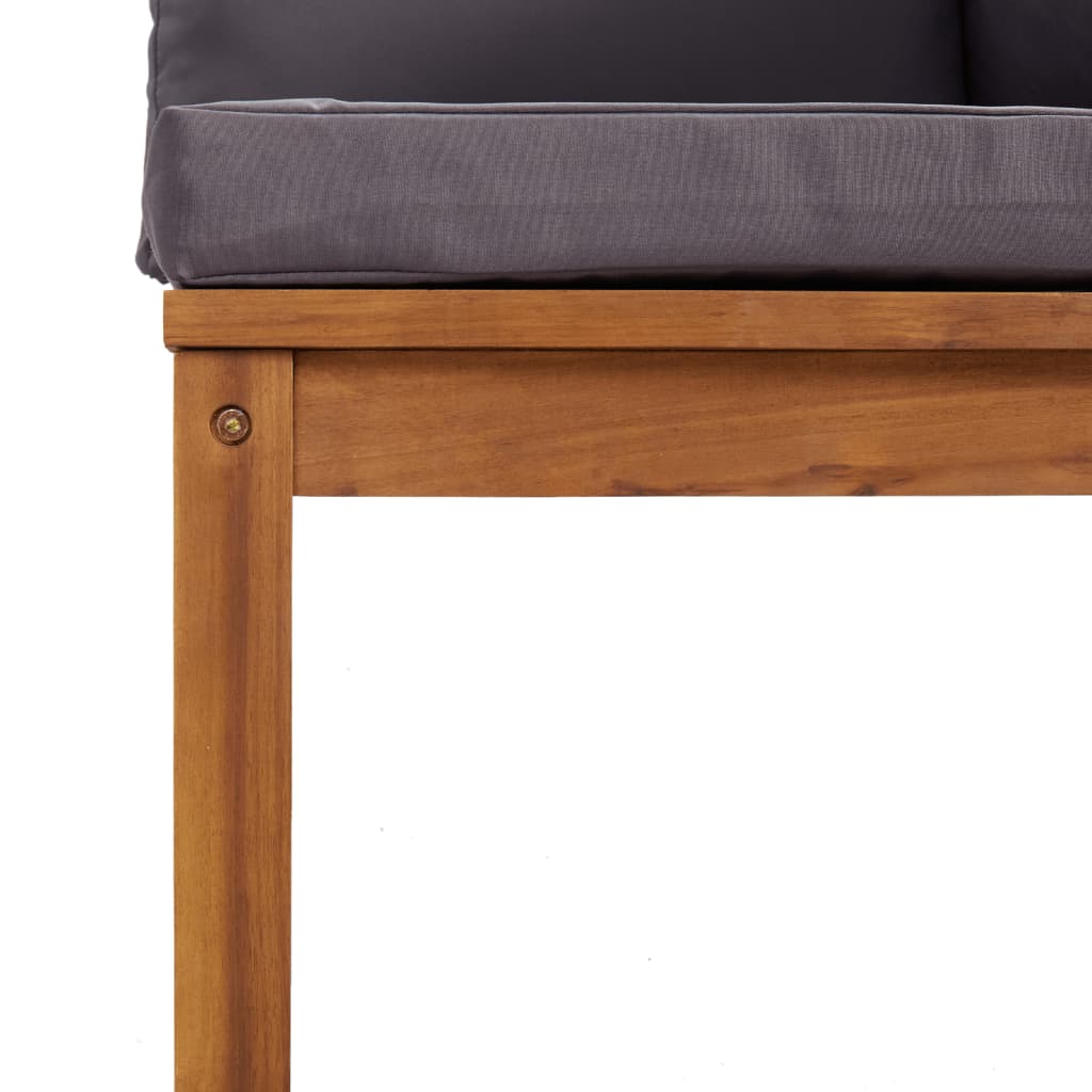 6-tlg. Garten-Lounge-Set mit Auflage Massivholz Akazie