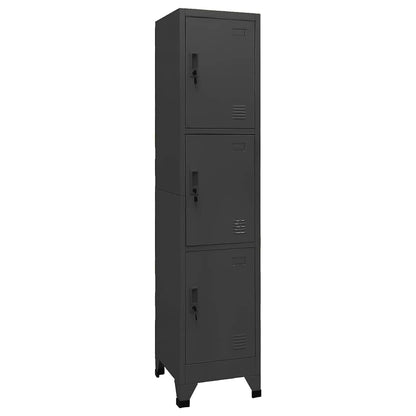 Schließfachschrank Anthrazit 38x45x180 cm Stahl