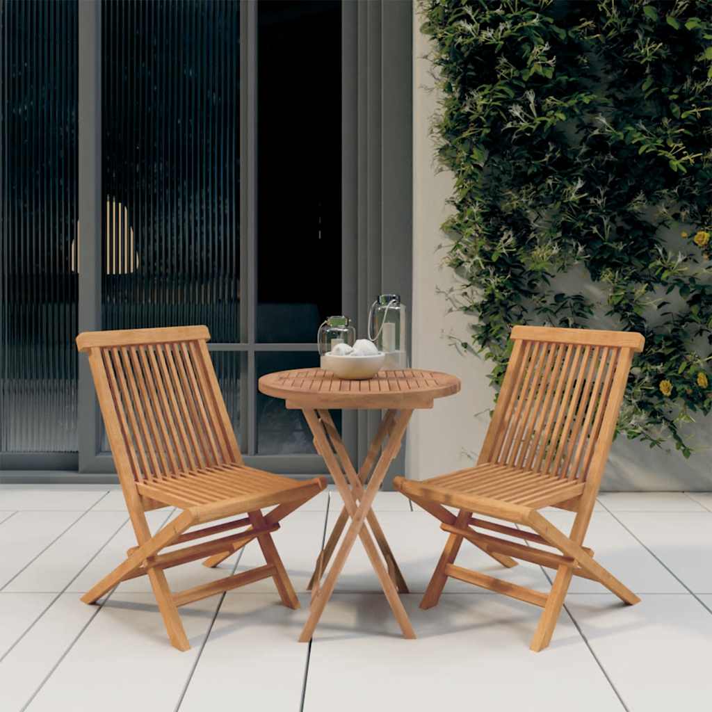 3-tlg. Garten-Essgruppe Massivholz Teak