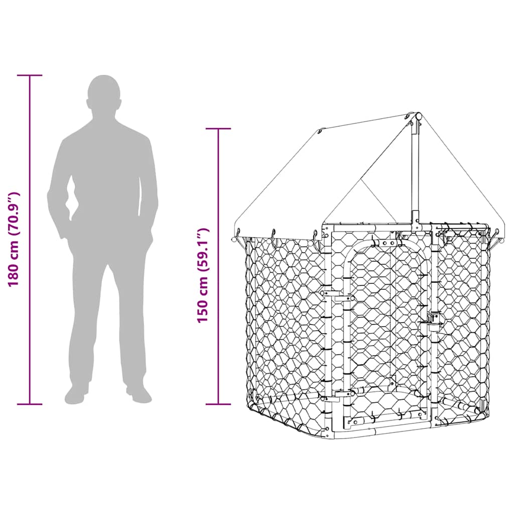 Outdoor-Hundezwinger mit Dach 100x100x150 cm