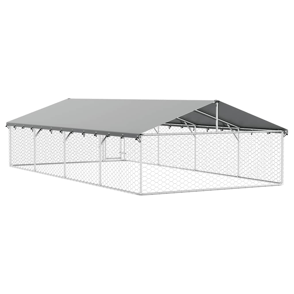 Outdoor-Hundezwinger mit Dach 600x300x150 cm