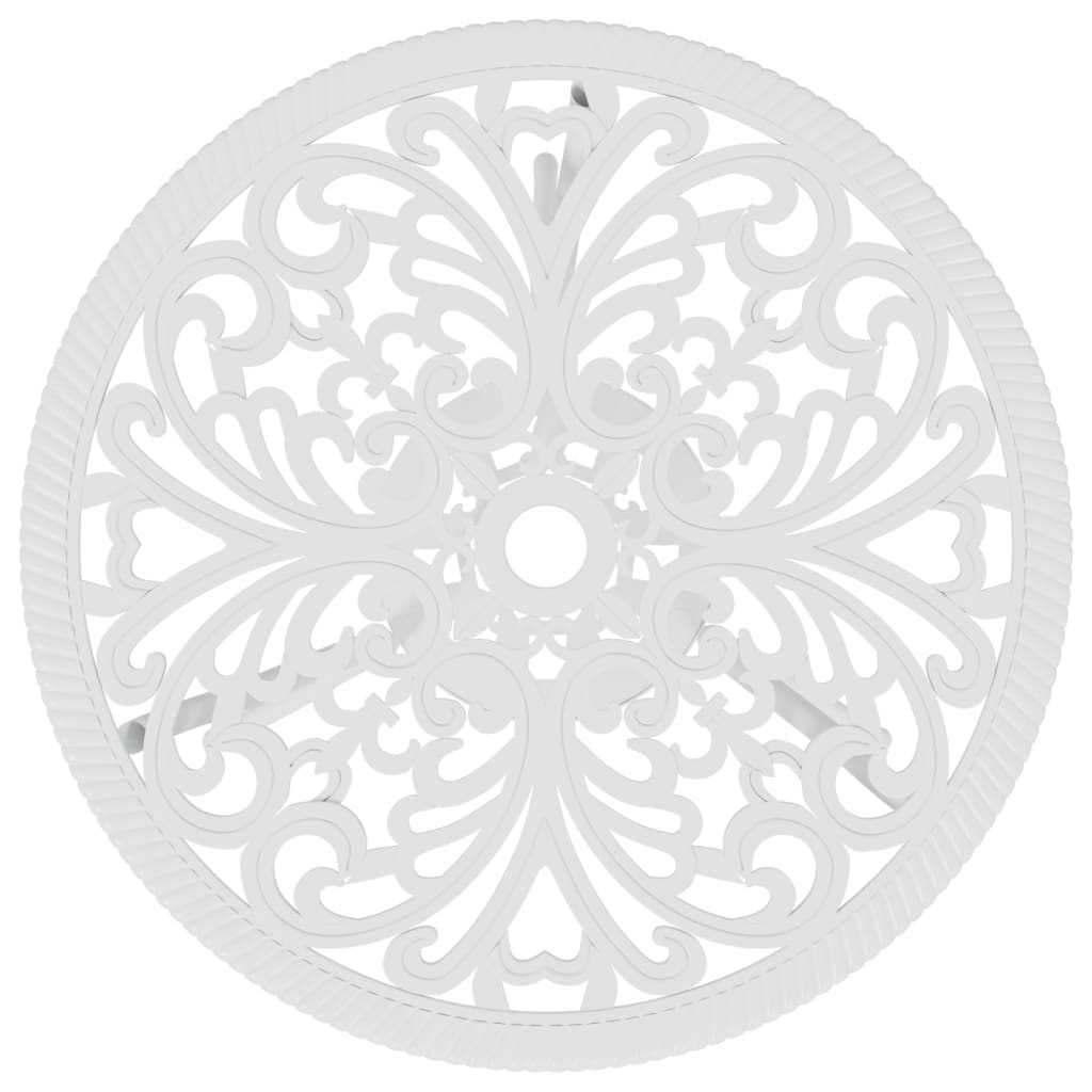 3-tlg. Bistro-Set Aluminiumguss Weiß