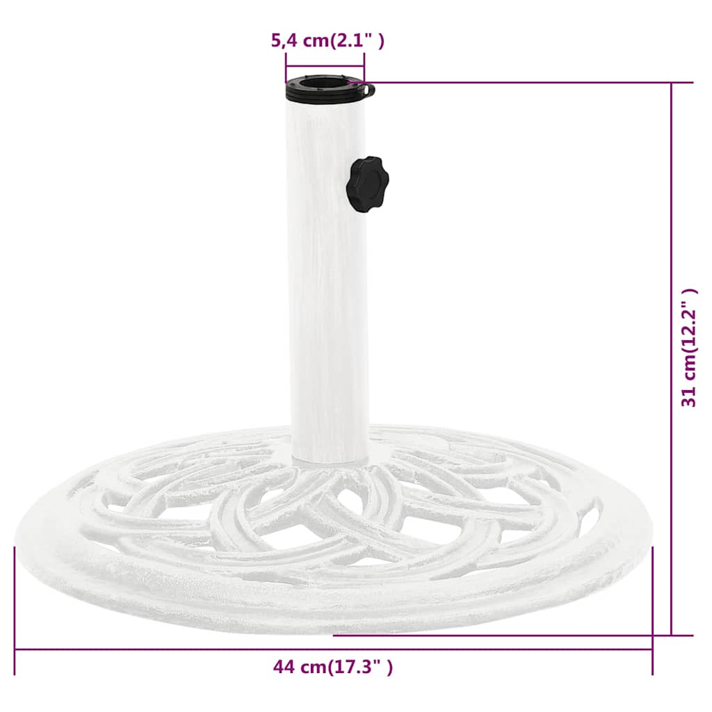 Sonnenschirmständer Weiß 44x44x31 cm Gusseisen