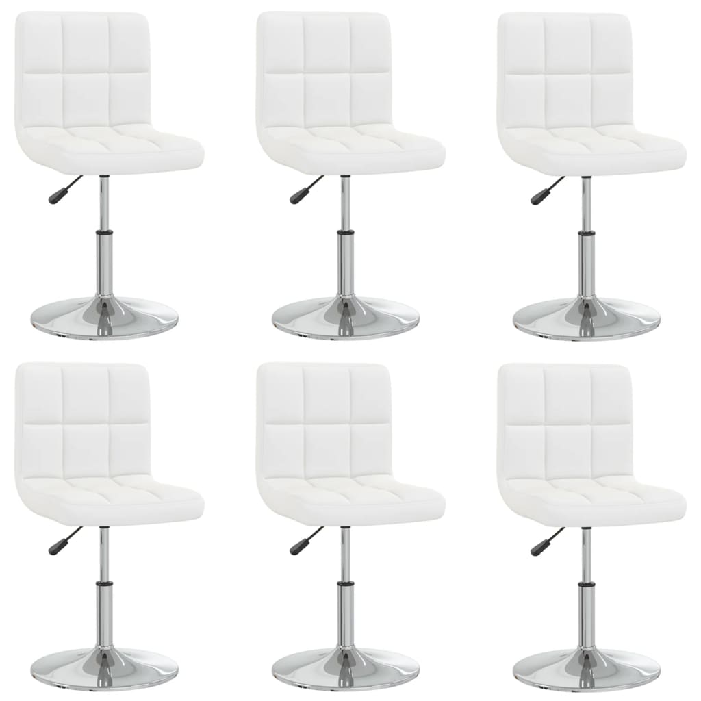 Esszimmerstühle 6 Stk. Weiß Kunstleder