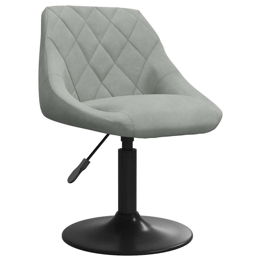 Esszimmerstühle 6 Stk. Drehbar Hellgrau Samt