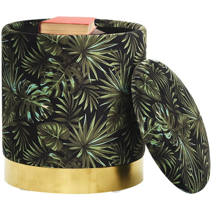 Runder Aufbewahrungshocker Mehrfarbig Stoff 31 x 37 cm