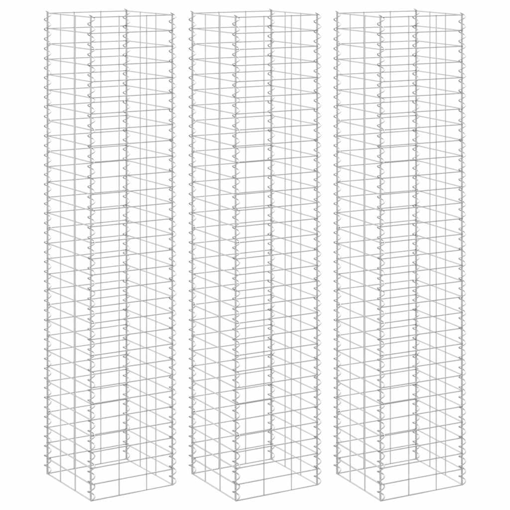 Gabionen-Hochbeete 3 Stk. 30x30x150 cm Eisen
