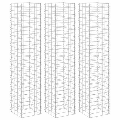Gabionen-Hochbeete 3 Stk. 30x30x150 cm Eisen
