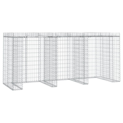 Gabionen-Mülltonnenbox 270x91x120 cm Verzinktes Eisen