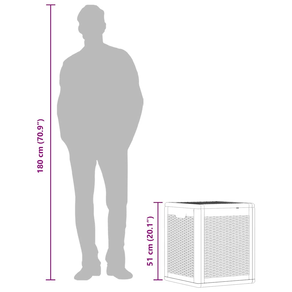 Garten-Aufbewahrungsbox 90 L Schwarz PP Rattan