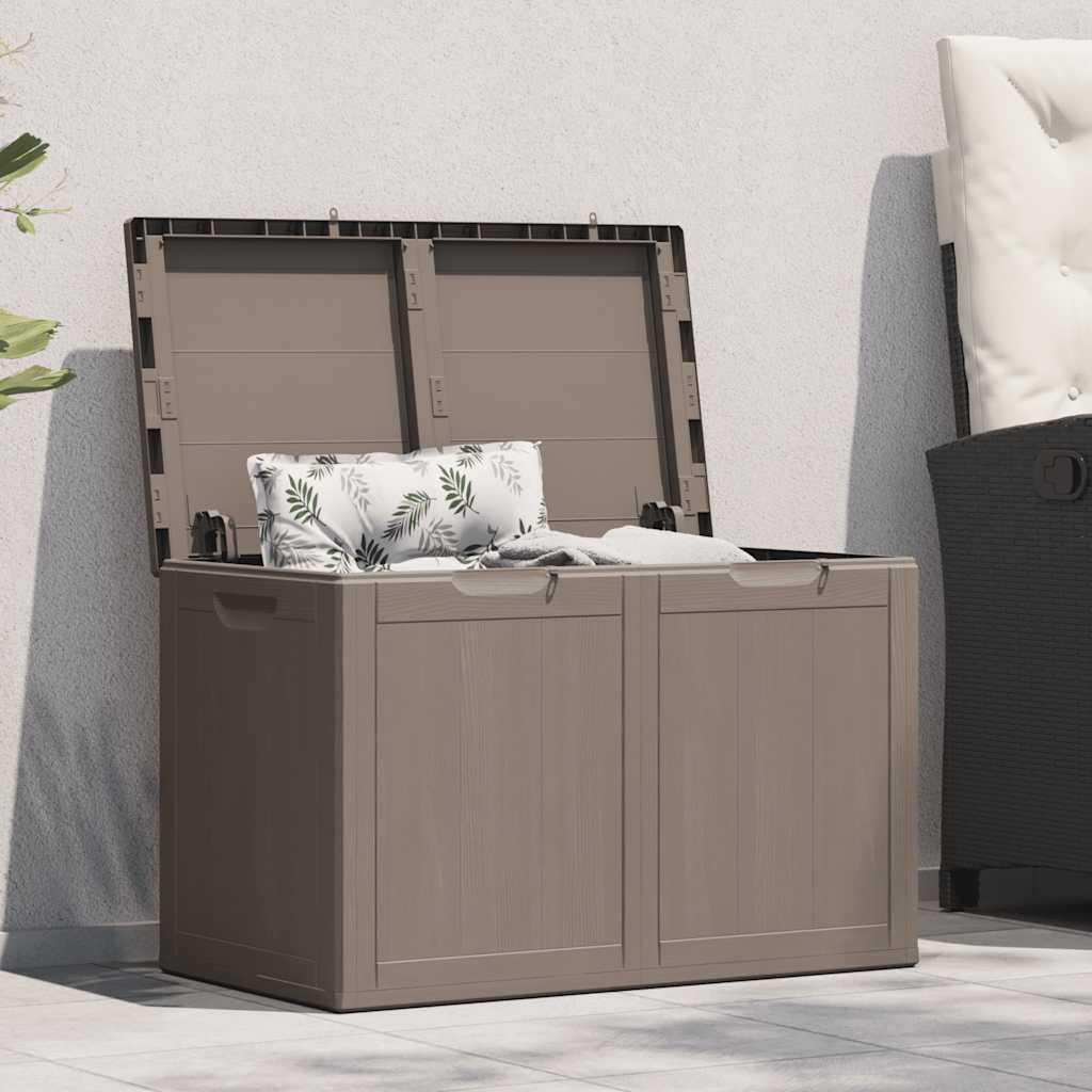Garten-Aufbewahrungsbox 180 L Braun PP-Holzoptik