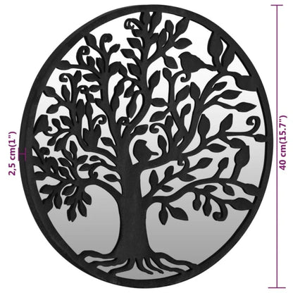 Spiegel Schwarz 40x2,5 cm Eisen Rund für den Innenbereich