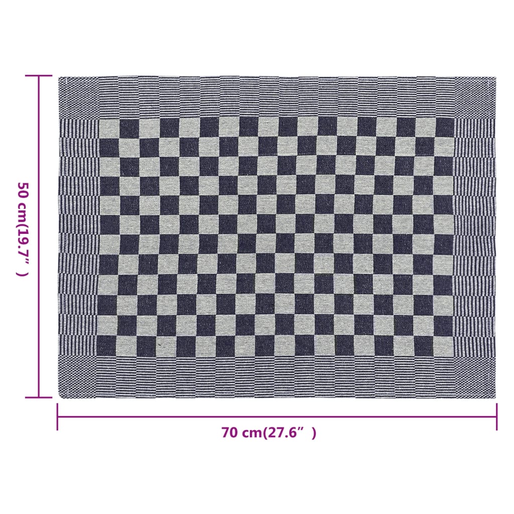 Geschirrtücher 20 Stk. Blau und Weiß 50x70 cm Baumwolle