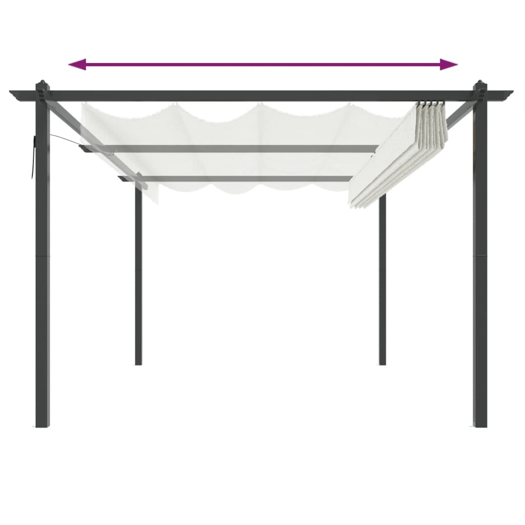 Pavillon mit Ausziehbarem Dach 4x3 m Creme