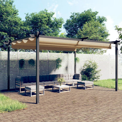 Pavillon mit Ausziehbarem Dach 4x3 m Taupe