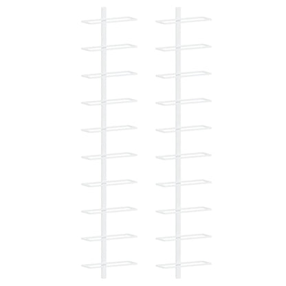 Wand-Weinregale für 10 Flaschen 2 Stk. Weiß Metall