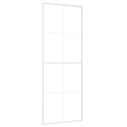 Schiebetür ESG-Mattglas und Aluminium 76x205 cm Weiß