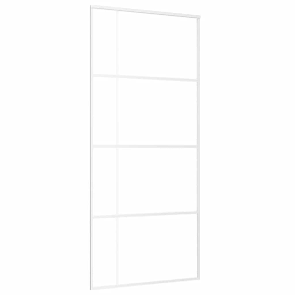 Schiebetür ESG-Glas und Aluminium 90x205 cm Weiß