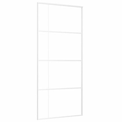 Schiebetür ESG-Glas und Aluminium 90x205 cm Weiß