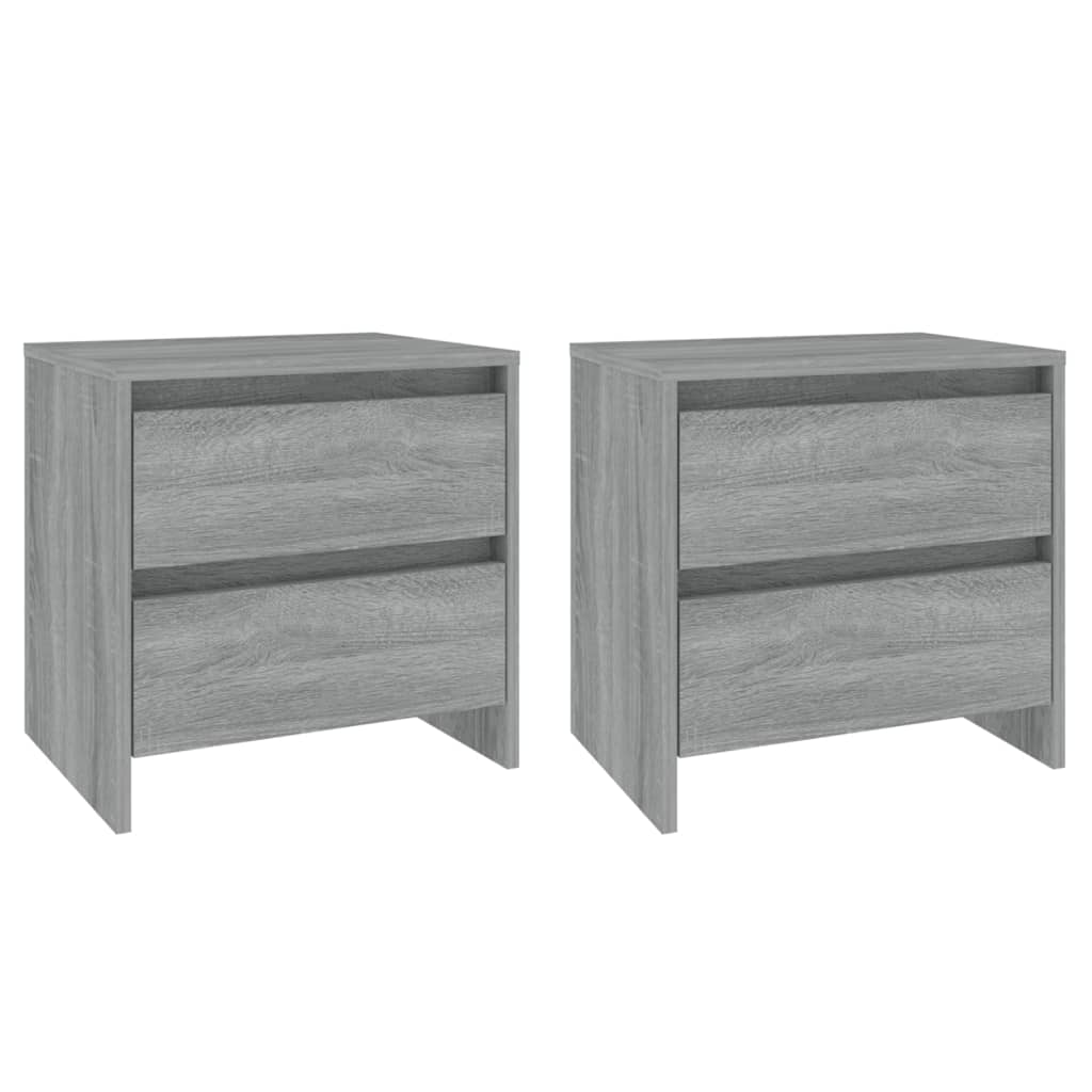 Nachttische 2 Stk. Grau Sonoma 45x34,5x44,5 cm Holzwerkstoff