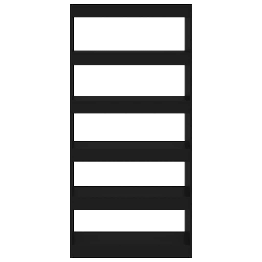 Bücherregal/Raumteiler Schwarz 80x30x166 cm Holzwerkstoff