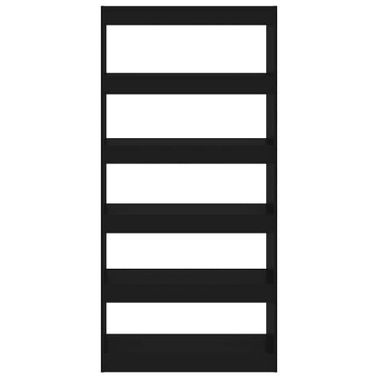 Bücherregal/Raumteiler Schwarz 80x30x166 cm Holzwerkstoff