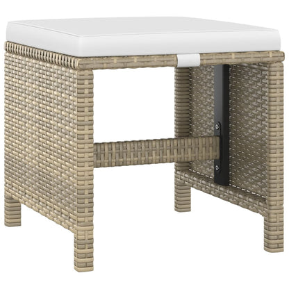 5-tlg. Garten-Essgruppe mit Kissen Poly Rattan Beige