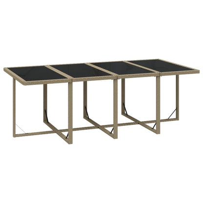 9-tlg. Garten-Essgruppe mit Kissen Poly Rattan Beige