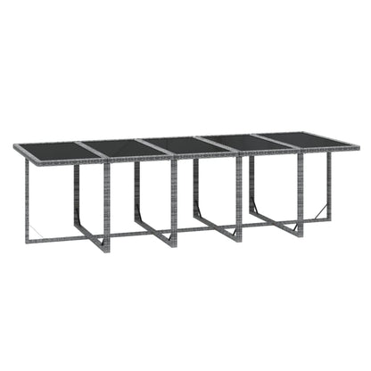 15-tlg. Garten-Essgruppe mit Kissen Poly Rattan Grau