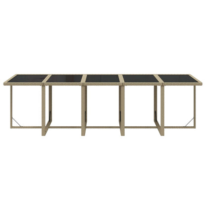 11-tlg. Garten-Essgruppe mit Kissen Poly Rattan Beige