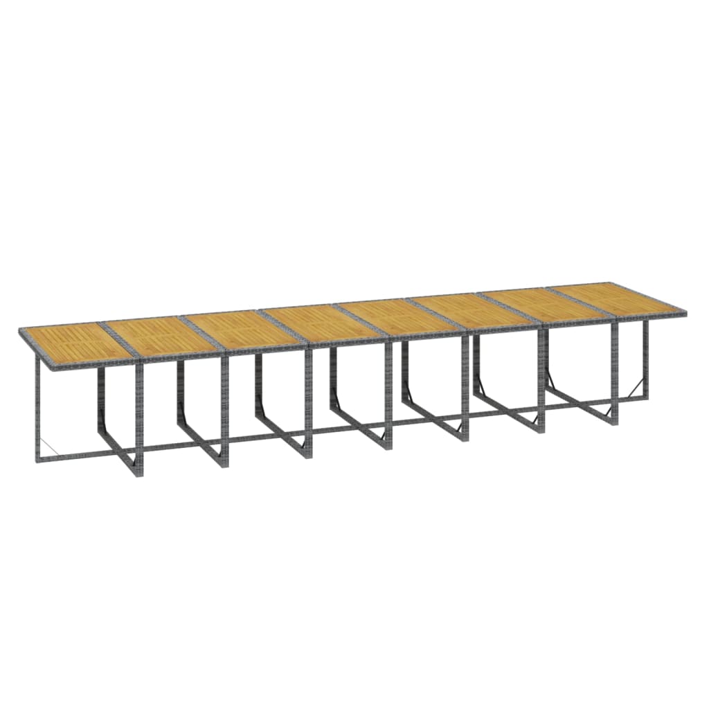 17-tlg. Garten-Essgruppe mit Kissen Grau Poly Rattan