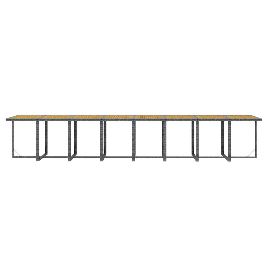 17-tlg. Garten-Essgruppe mit Kissen Grau Poly Rattan