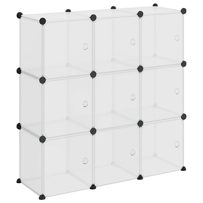 Aufbewahrungswürfel-Organizer mit 9 Würfeln und Türen Transparent PP
