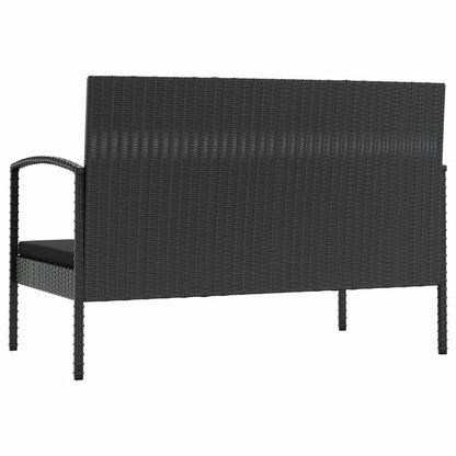 16-tlg. Garten-Lounge-Set mit Auflagen Poly Rattan Schwarz