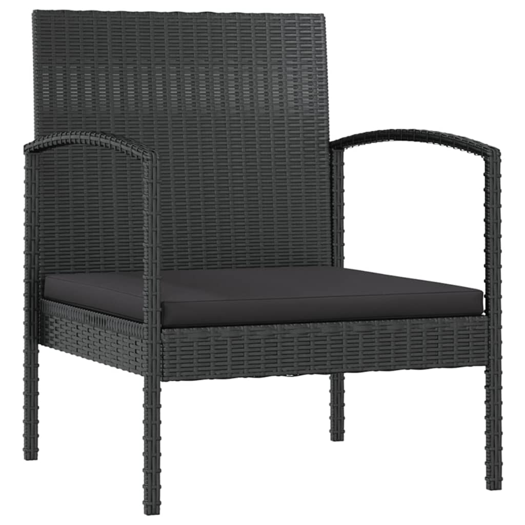 16-tlg. Garten-Lounge-Set mit Auflagen Poly Rattan Schwarz