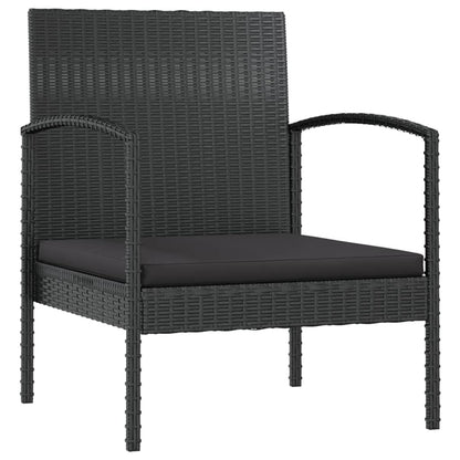 16-tlg. Garten-Lounge-Set mit Auflagen Poly Rattan Schwarz