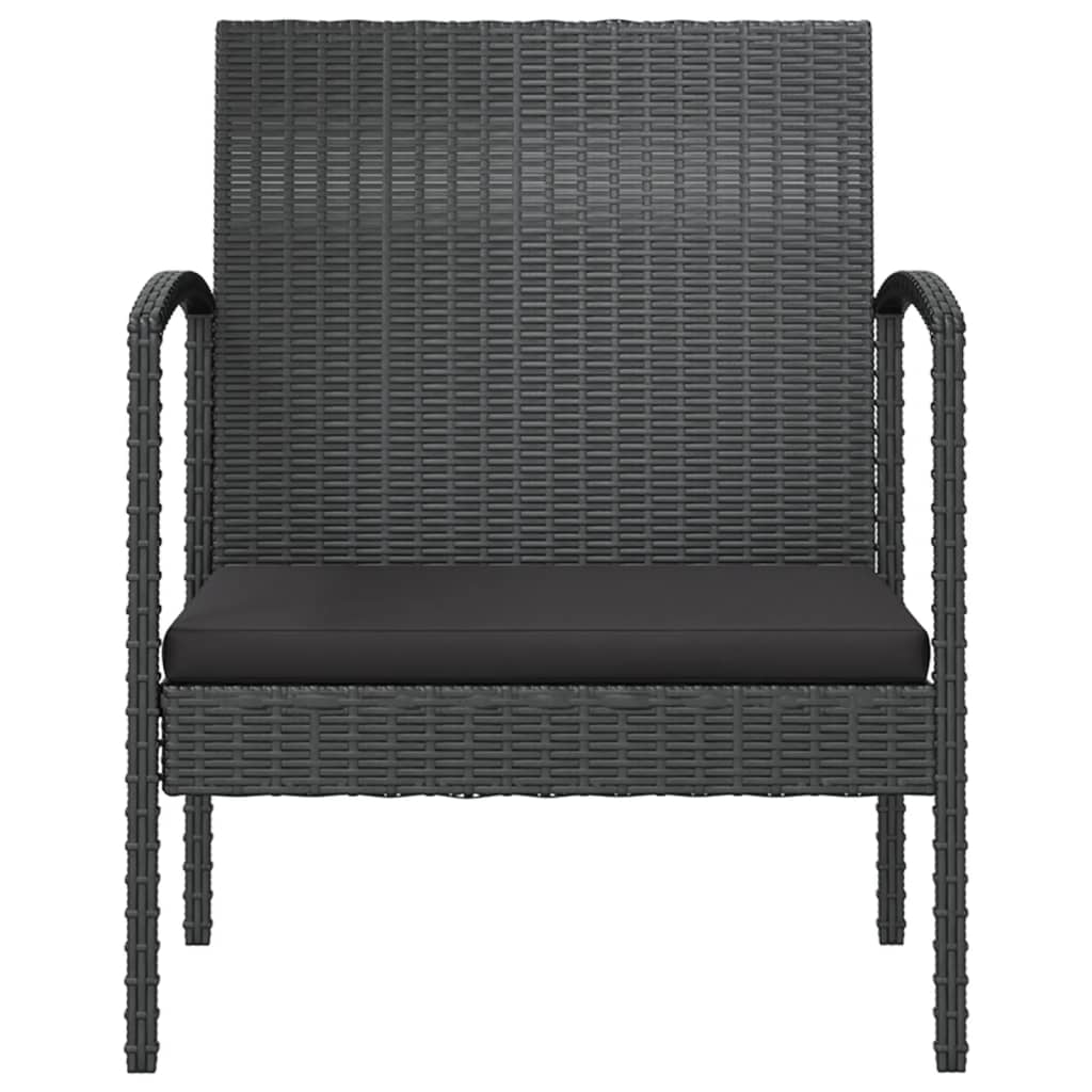 16-tlg. Garten-Lounge-Set mit Auflagen Poly Rattan Schwarz