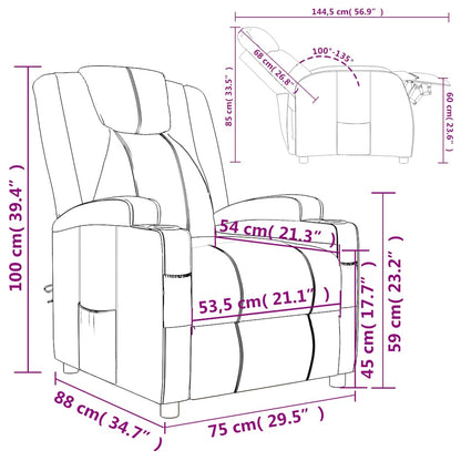 Relaxsessel Cappuccino-Braun Kunstleder
