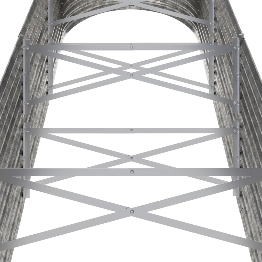 Hochbeet Verzinkter Stahl 296x80x68 cm Silbern