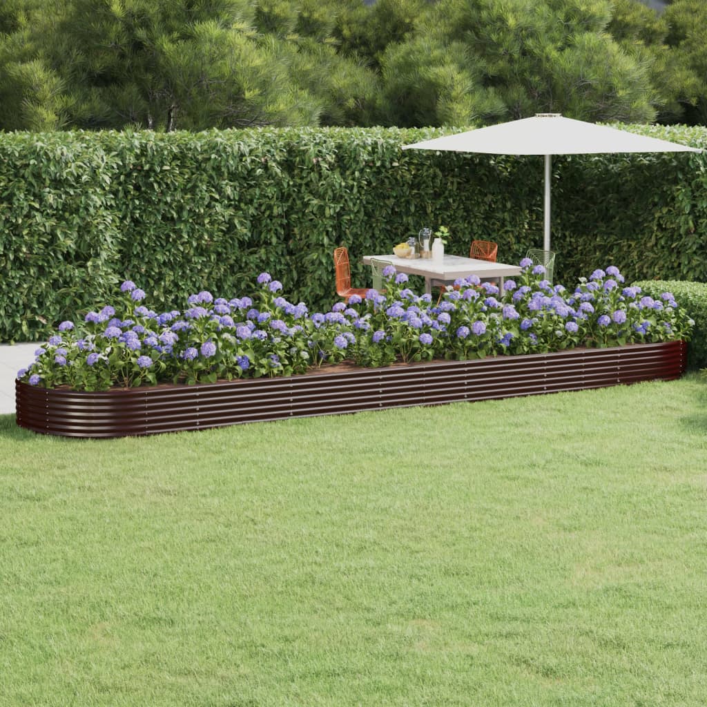 Hochbeet Verzinkter Stahl 600x140x36 cm Braun