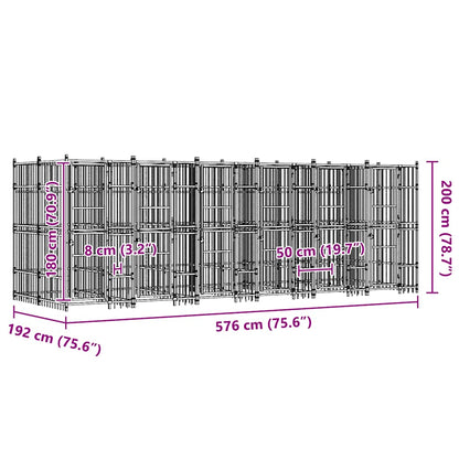 Outdoor-Hundezwinger Stahl 11,06 m²